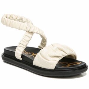 Sam Edelman Cream Ruched Strap Sandals